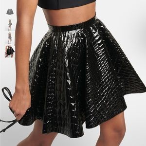 Alaia Pleated croc-effect miniskirt
